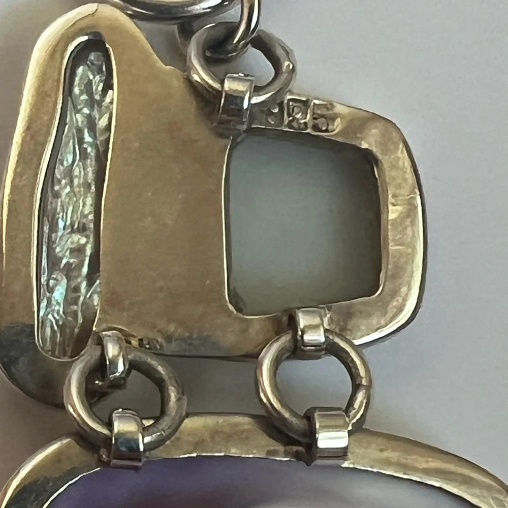 Sterling Silver Artisan Multi-Shell & Sea Glass  Bracelet Beautiful